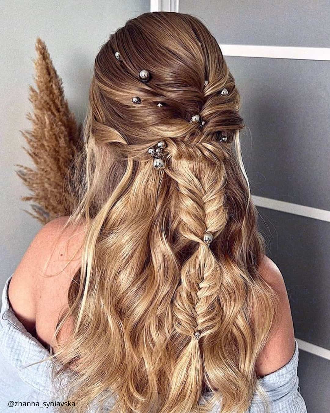 Half Up Half Down Beach Wedding Hairstyles