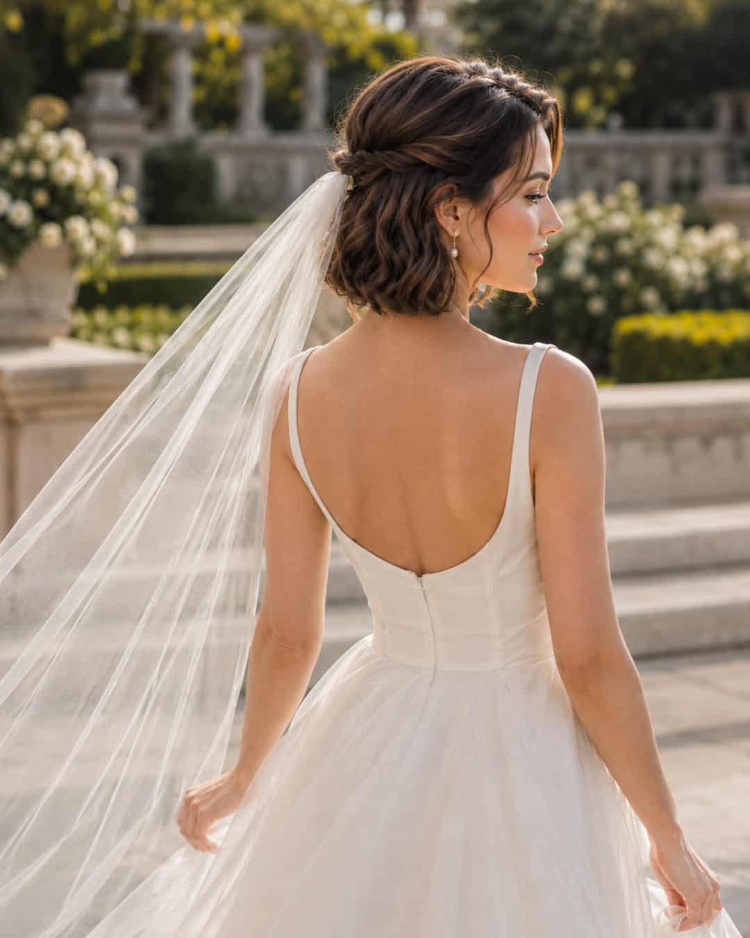 Short Wedding Hairstyles With Veil