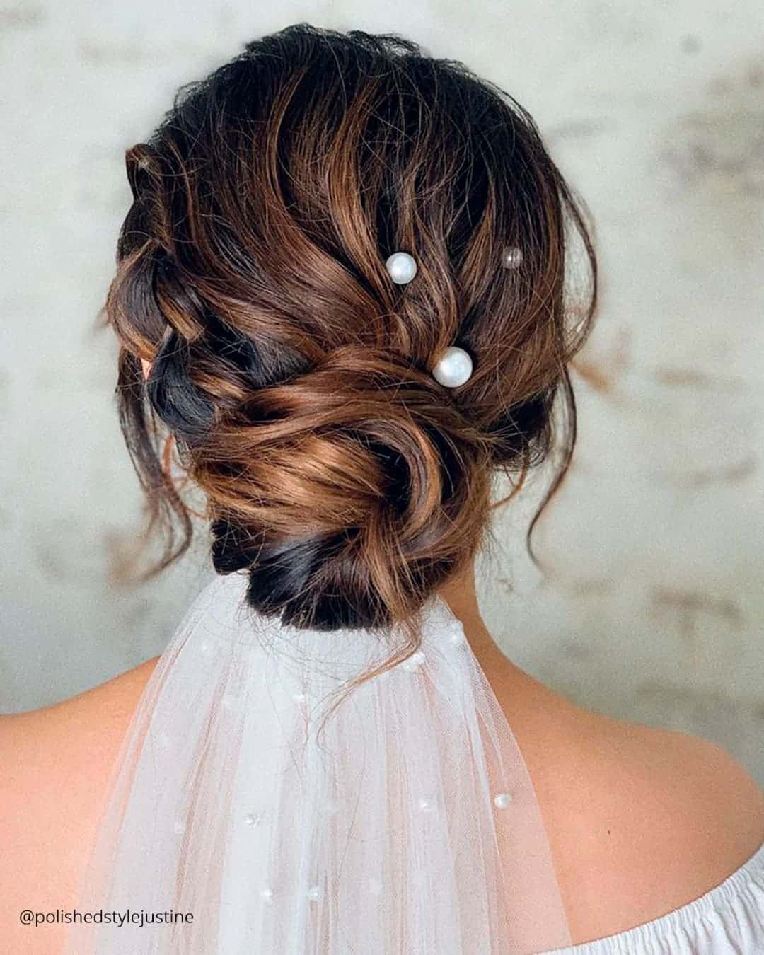 Medium Length Hair Wedding Hairstyles With Veil