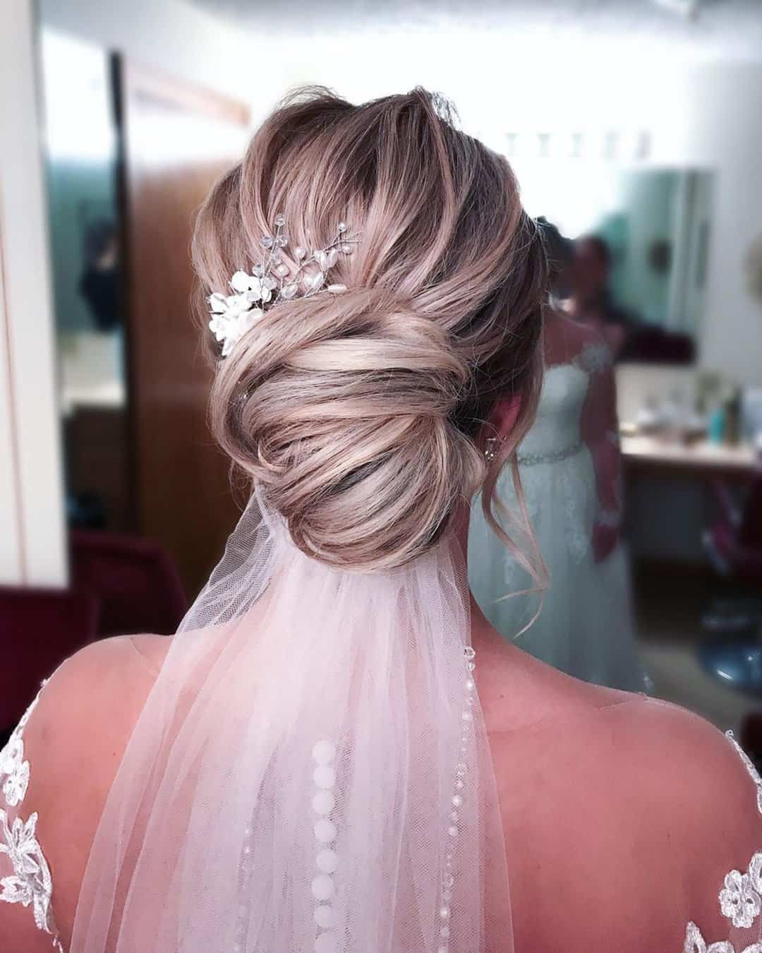 Medium Length Hair Wedding Hairstyles With Veil