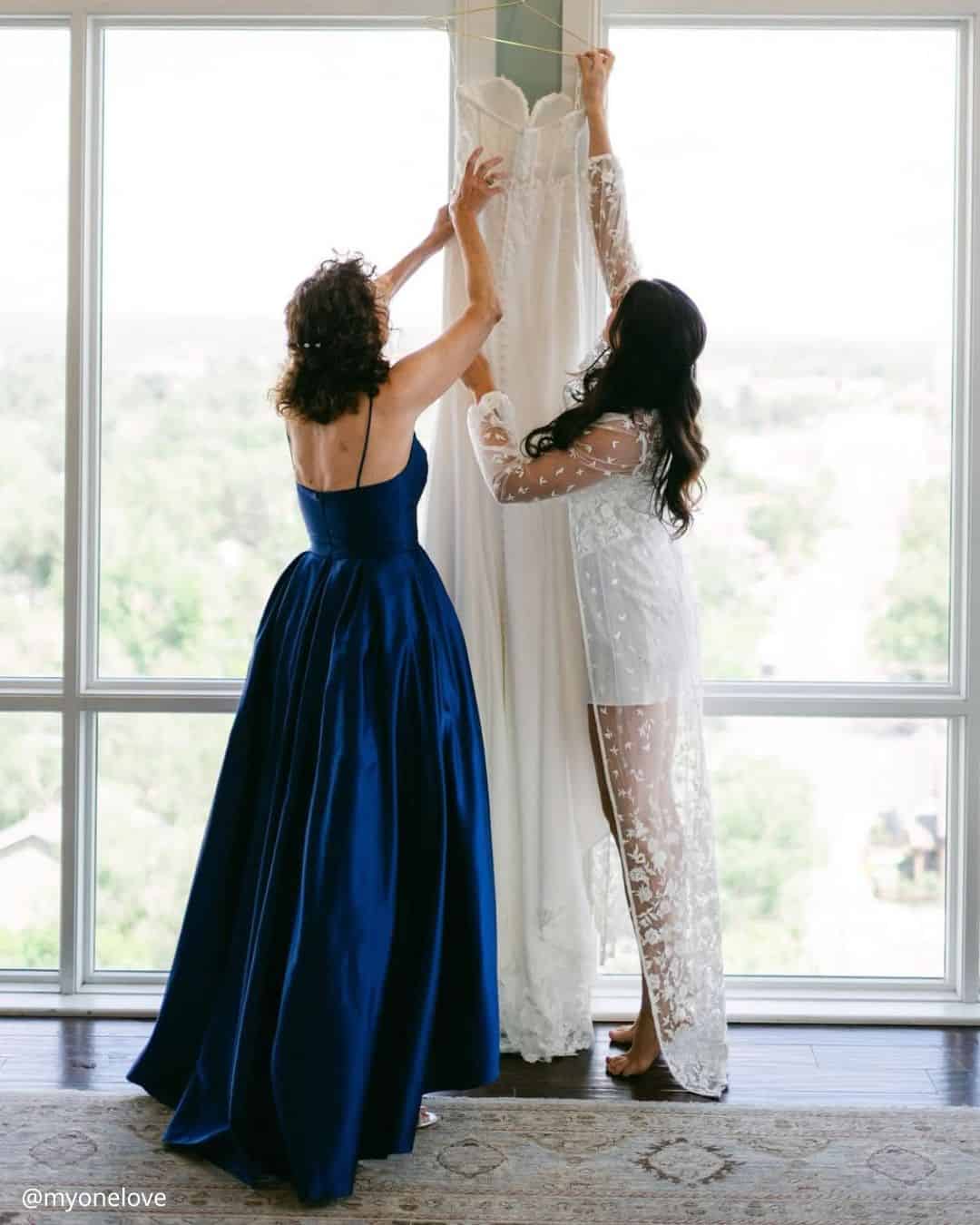 Bride With Bridesmaids In Matching Denim Jackets