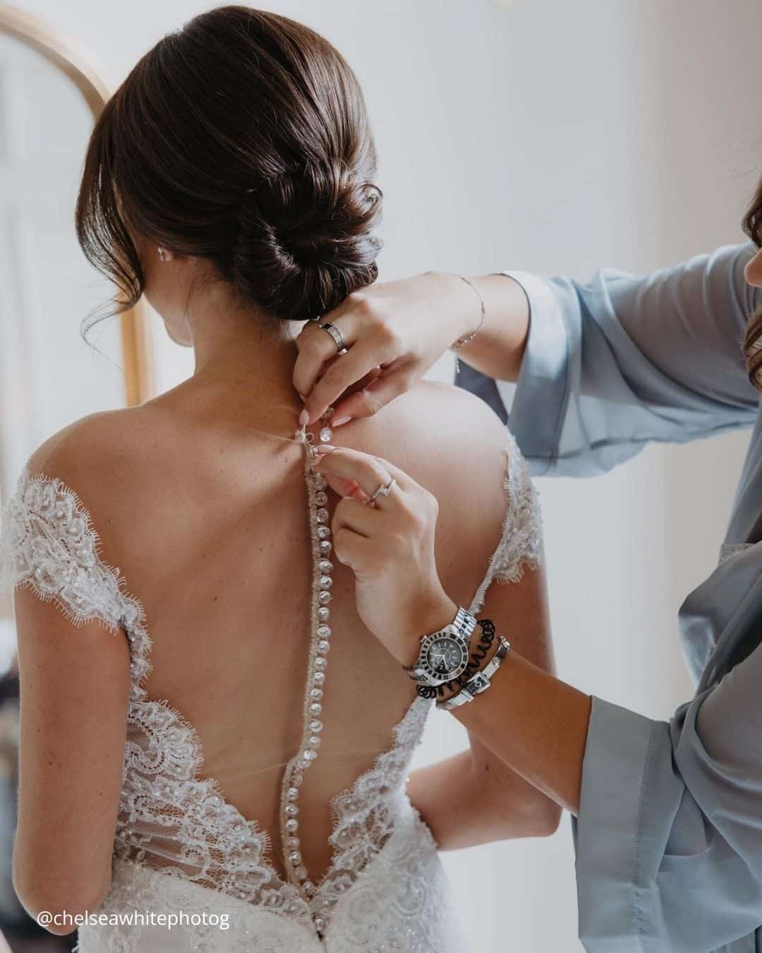 Bride With Bridesmaids In Matching Denim Jackets