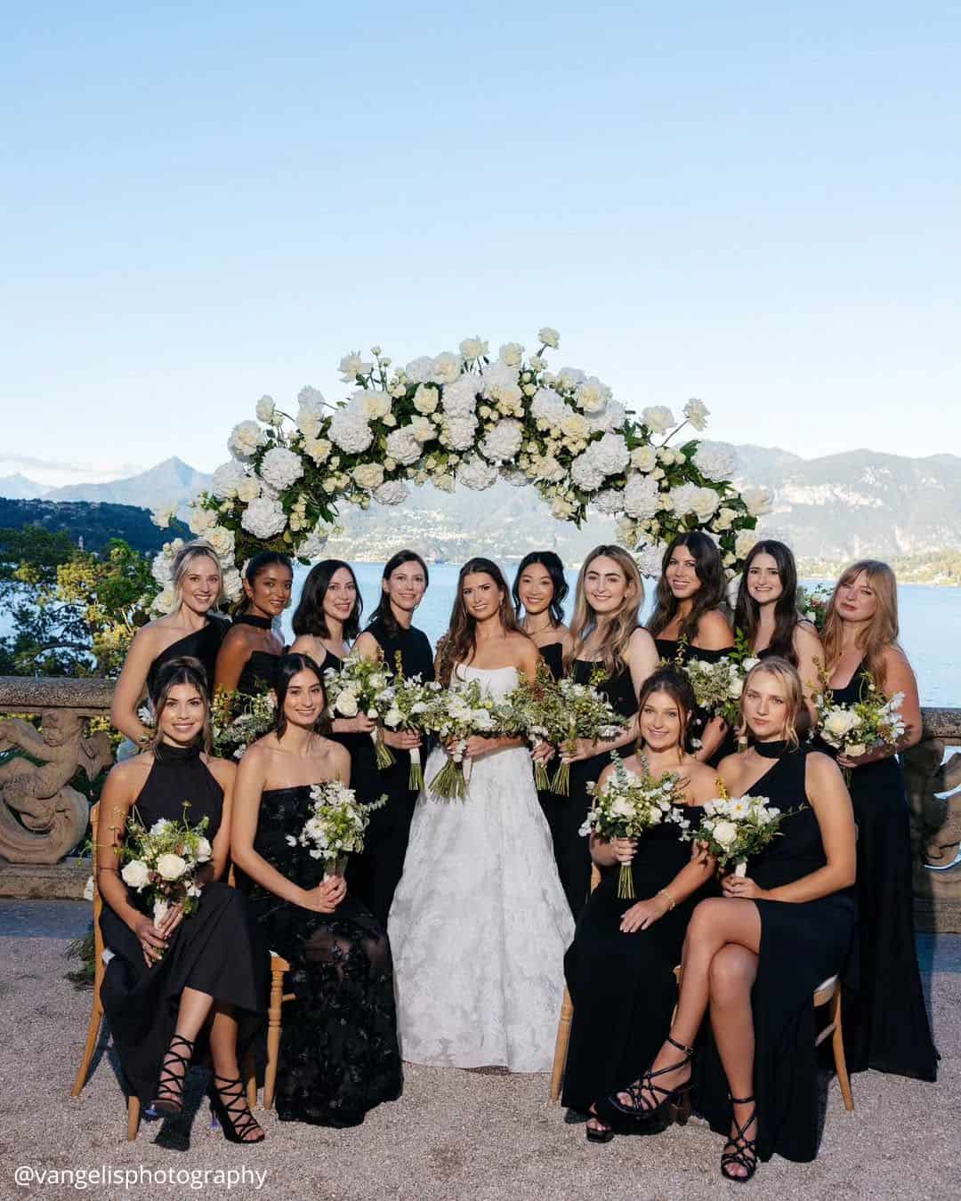 Bridesmaids With A Flower Girl