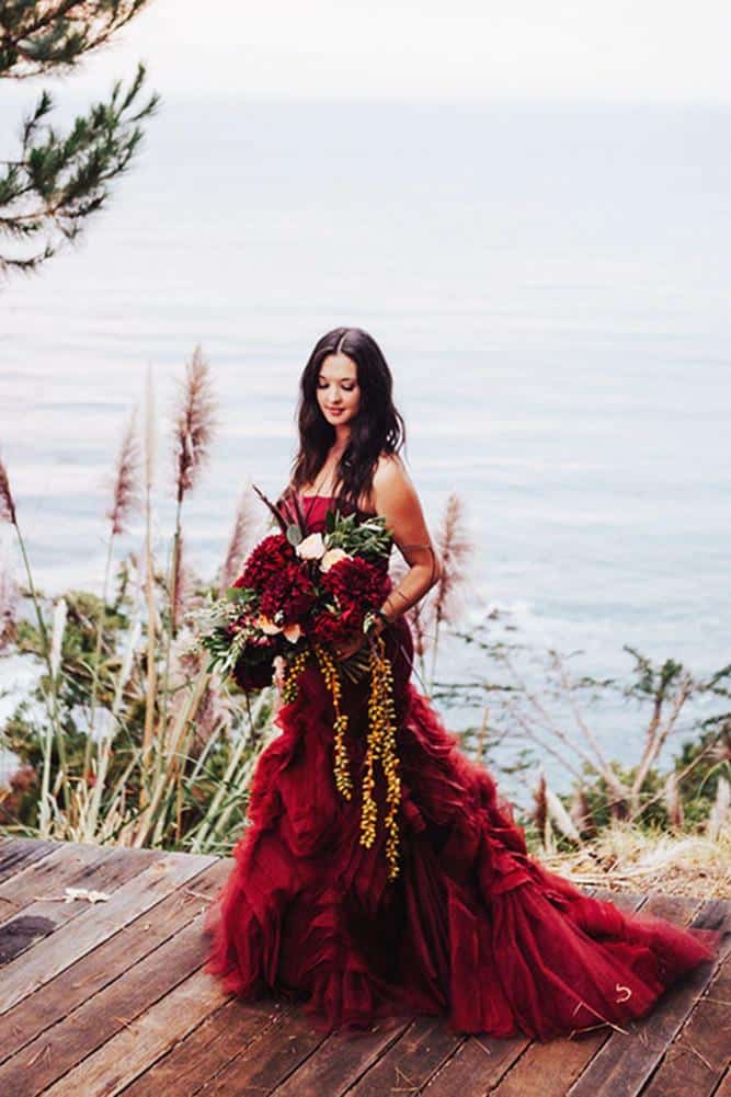 Burgundy Groom Suits