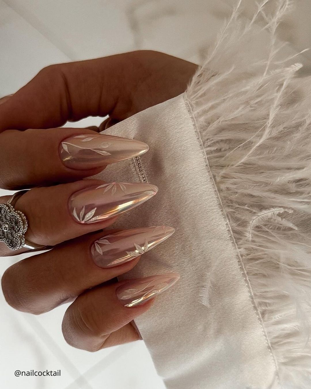 Elegant Champagne Nails