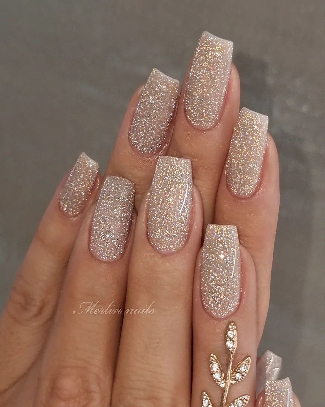 Elegant Champagne Nails