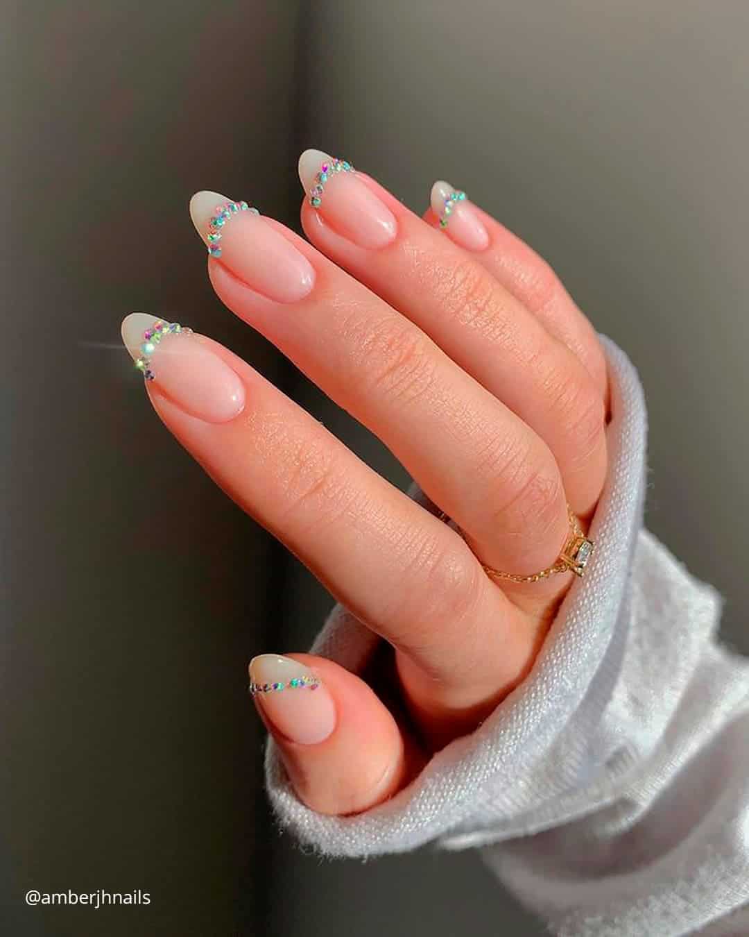 Lace Nails French Tip Wedding