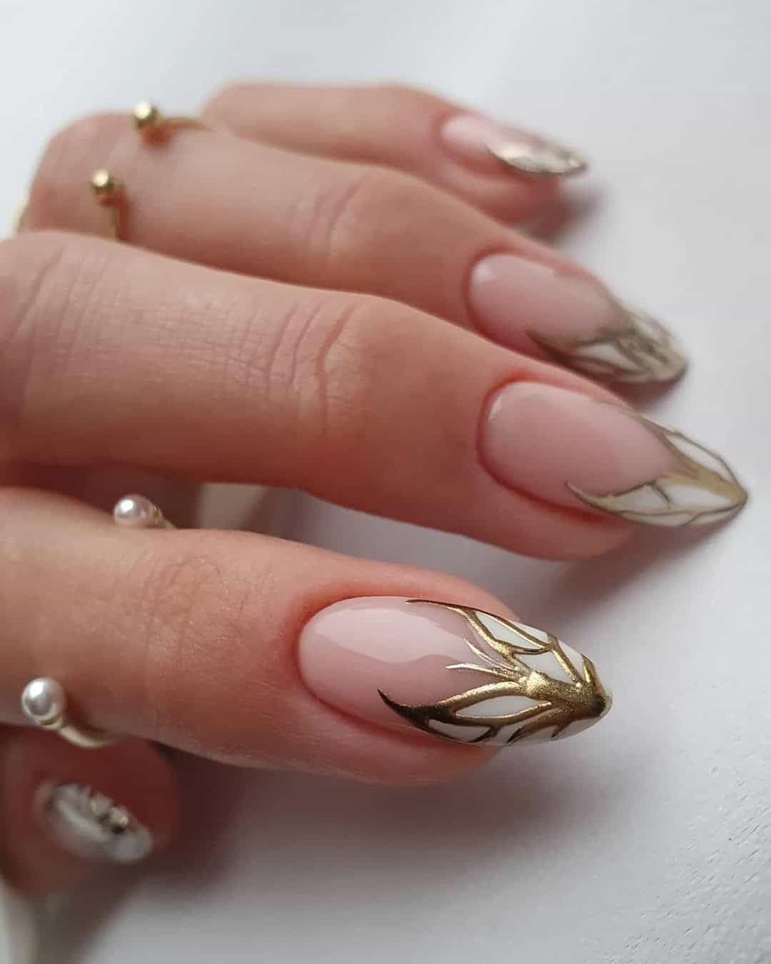 Almond French Tip Wedding Nails