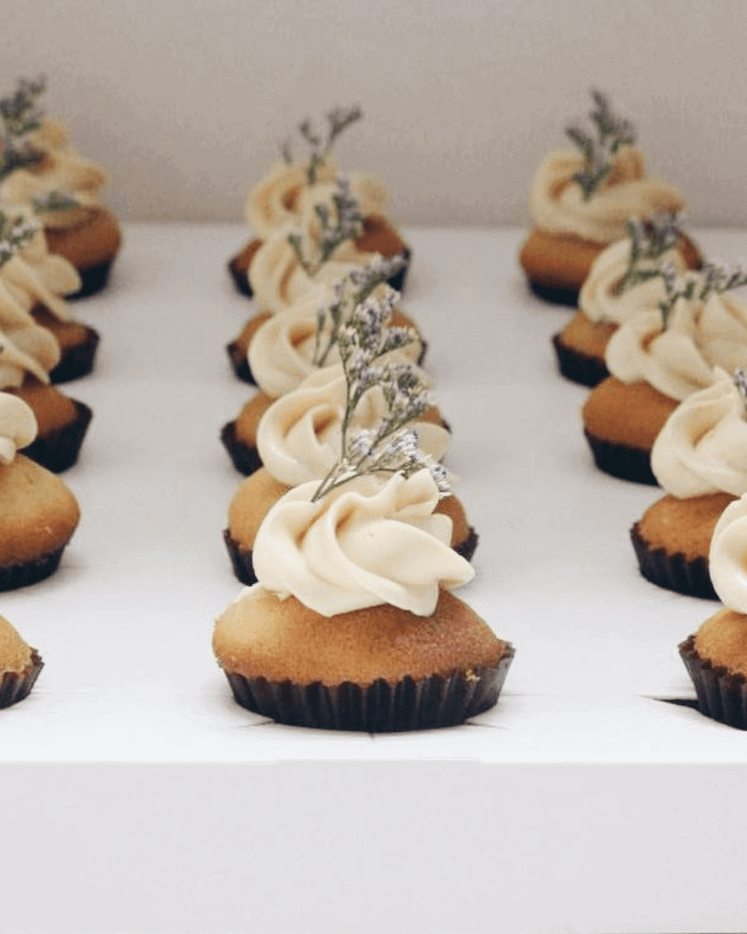 Chocolate Wedding Cupcakes With Pastel Flowers