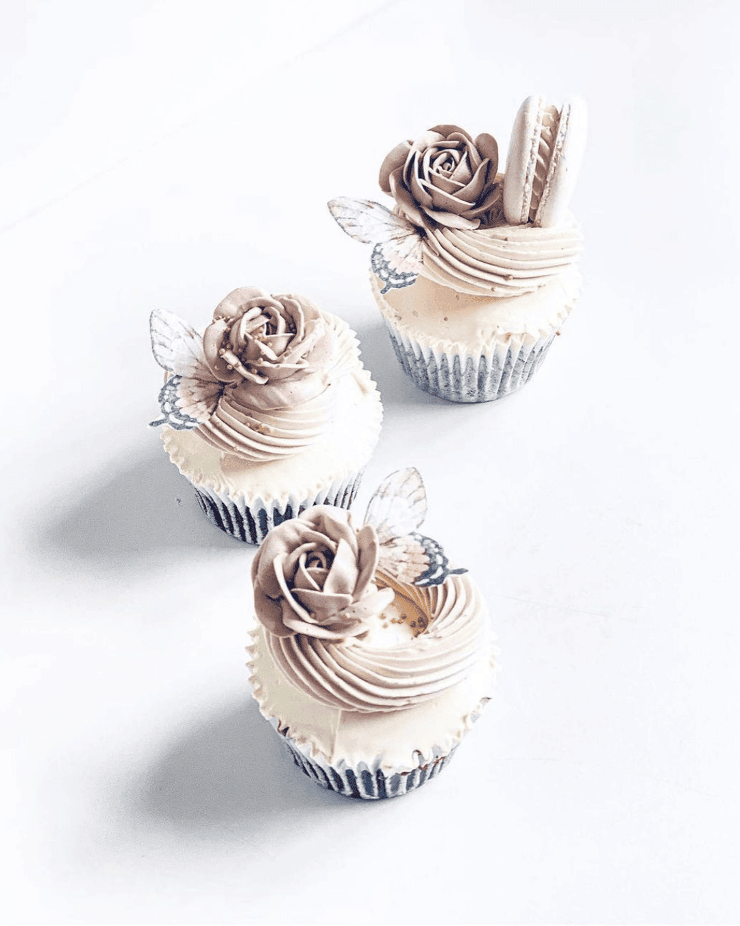 Rosy Chocolate Wedding Cupcakes