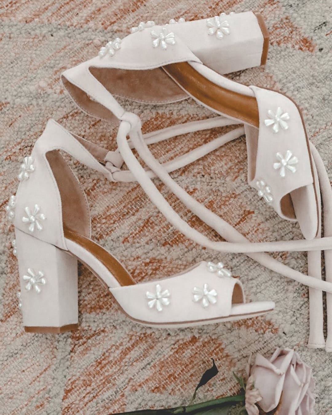 Blush Wedding Shoes Low Heel