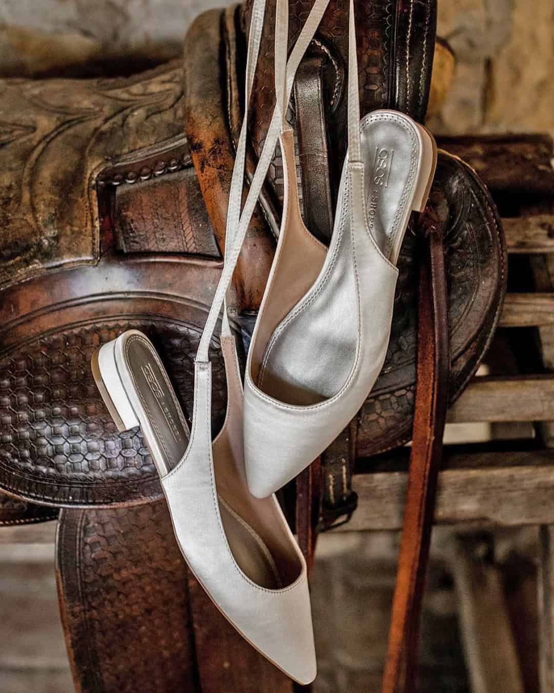 Silver Wedding Shoes Low Heel