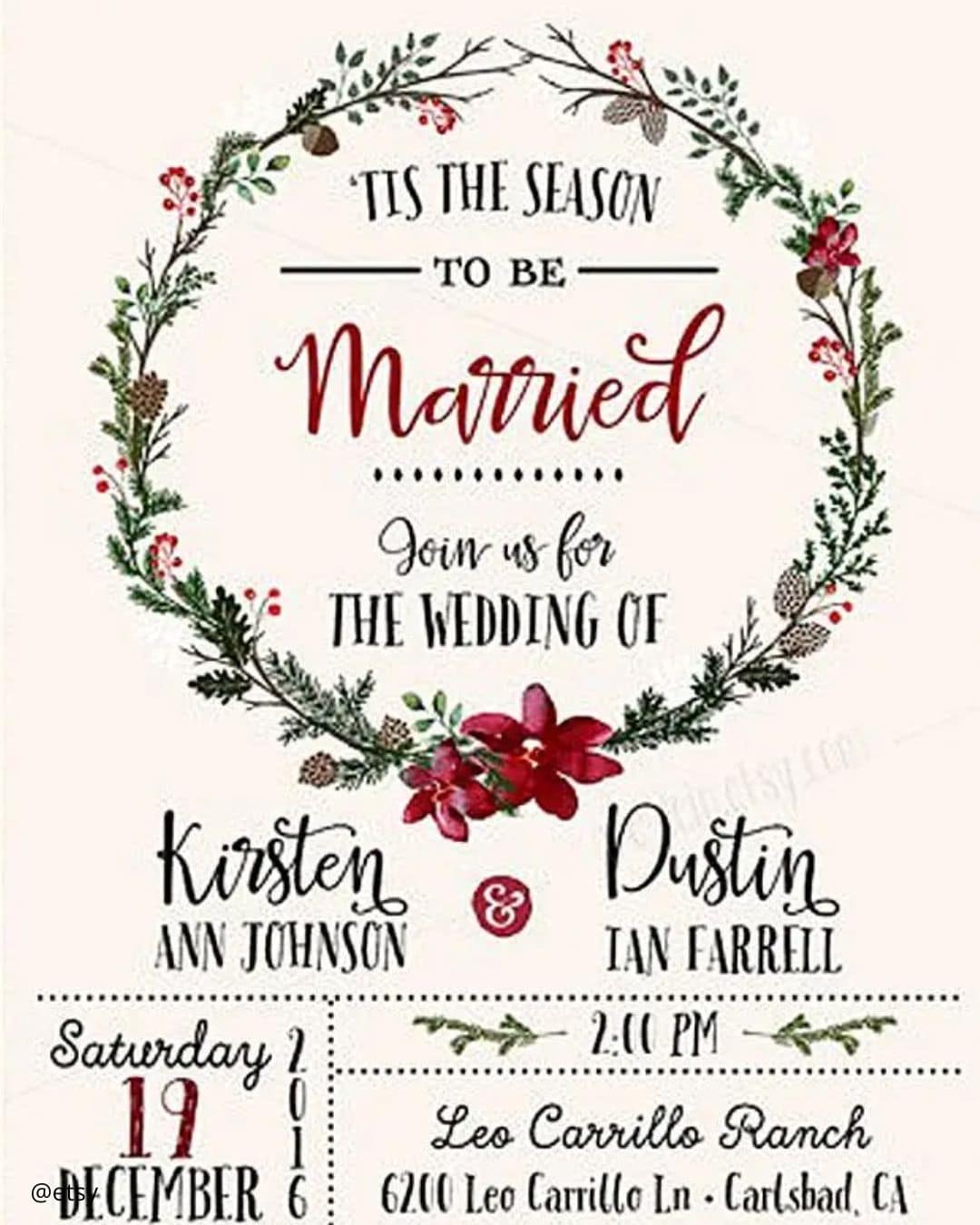 Rustic Winter Wedding Invitations