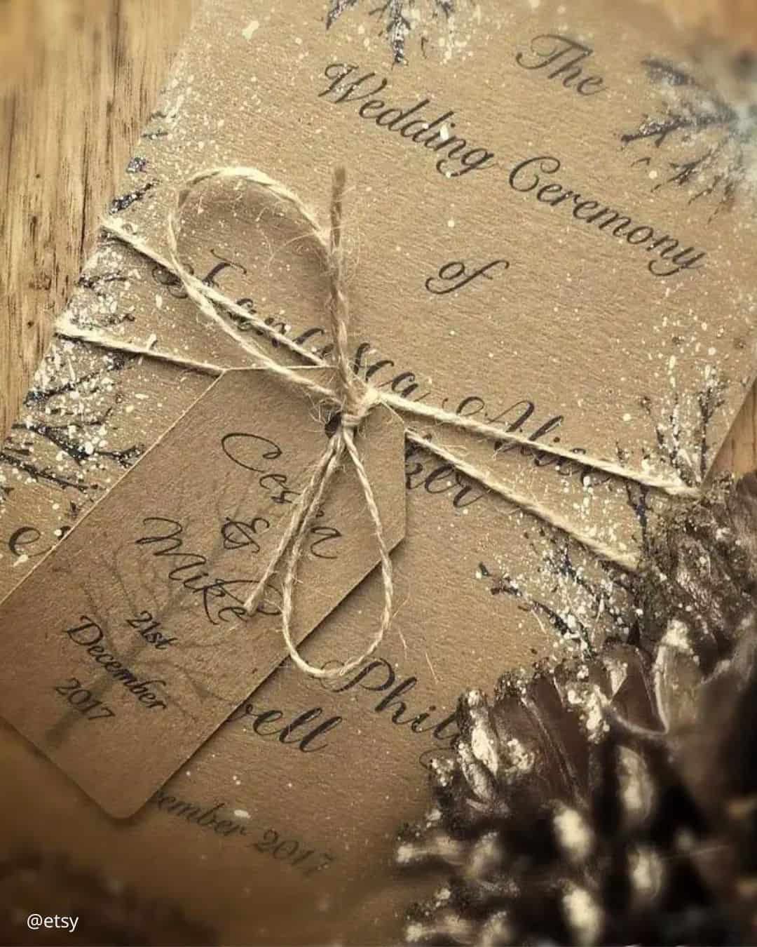 Rustic Winter Wedding Invitations