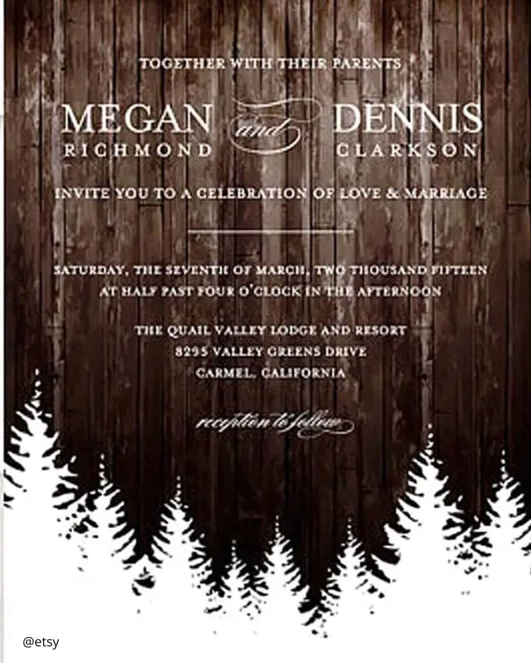 Rustic Winter Wedding Invitations