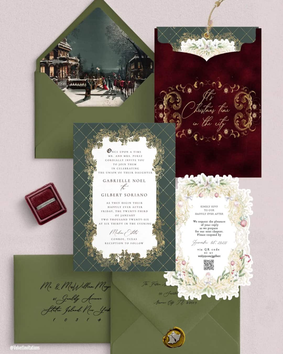 Elegant Winter Wedding Invitations