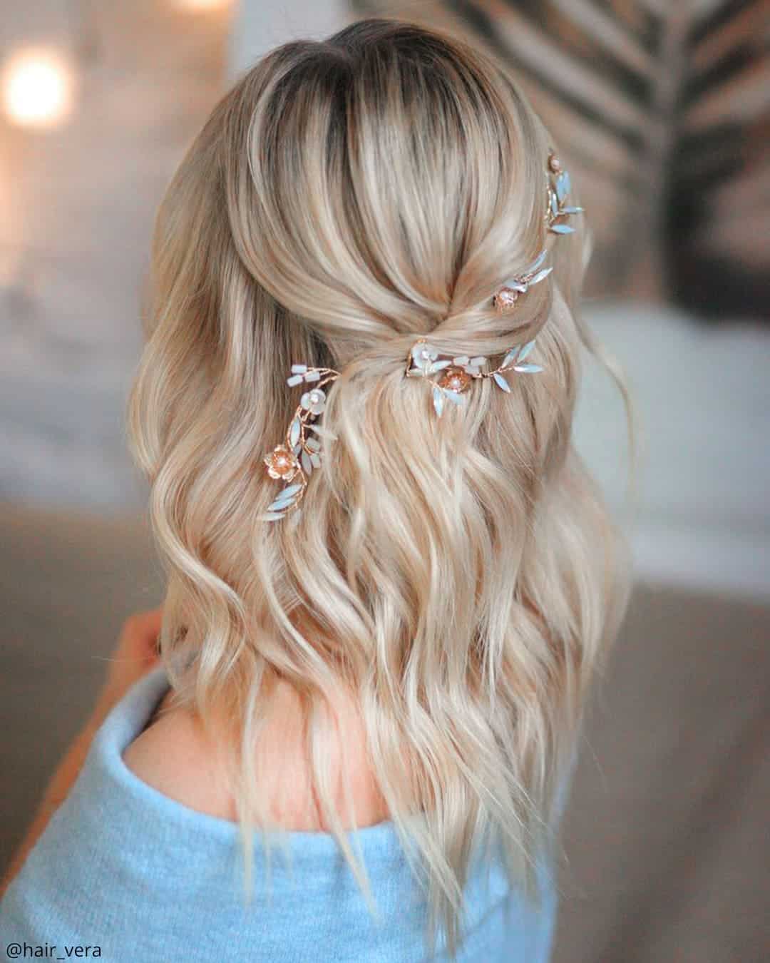 Side Swept Wedding Hair Down