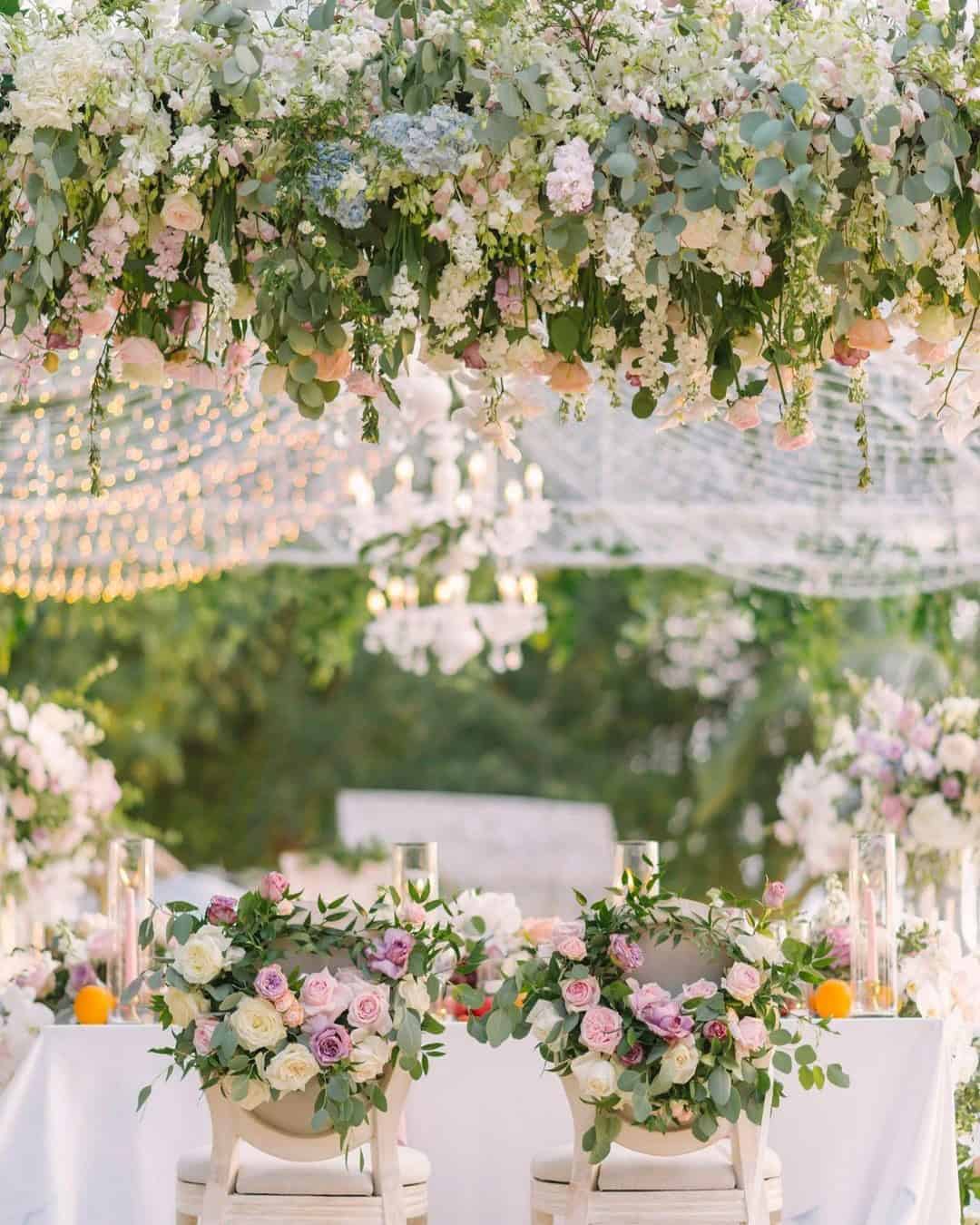 Wedding Tent Decorated With Natural Greenery