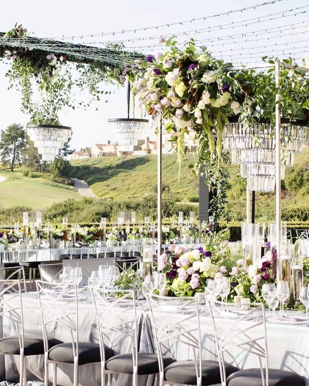 Wedding Tent Decorated With Natural Greenery