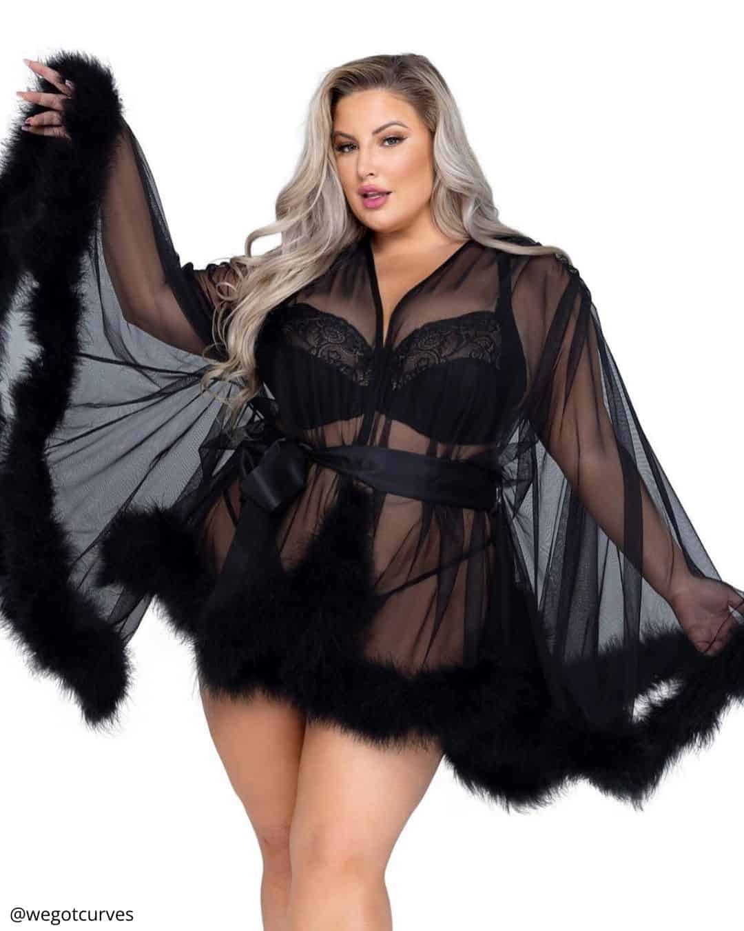 Sheer Plus-Size Bridal Lingerie And Robes