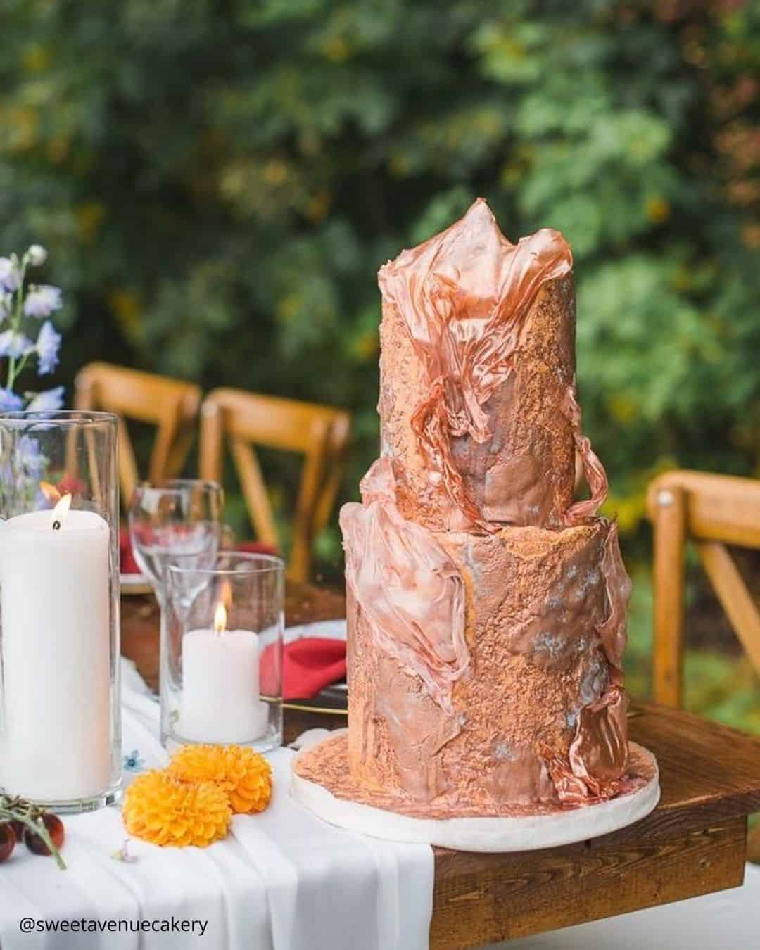 Rustic Fall Wedding Cakes With Fruits