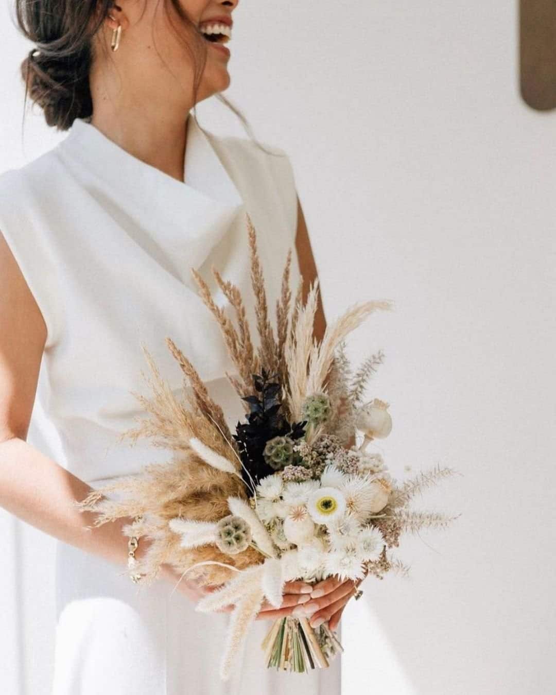 Cascading Winter Wedding Bouquets