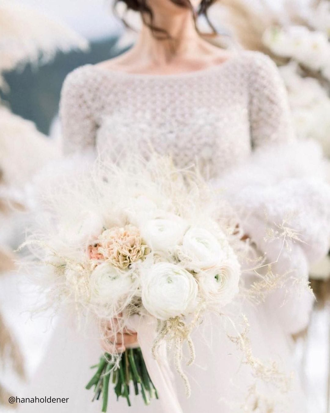 Cascading Winter Wedding Bouquets