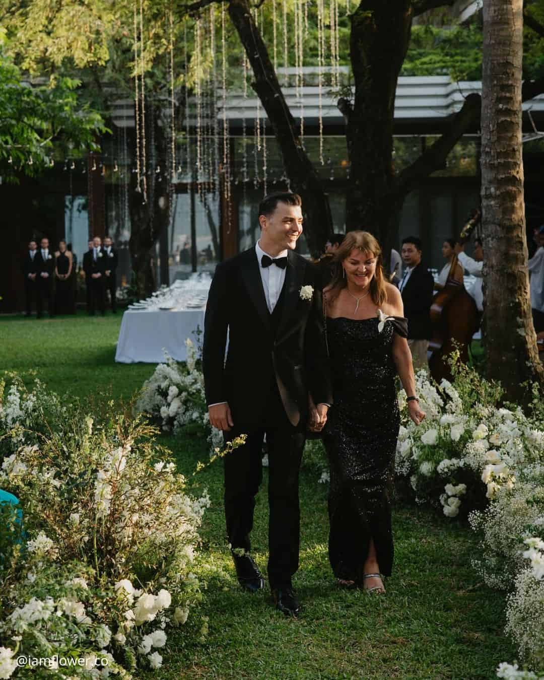 Bride and groom with both sets of parents