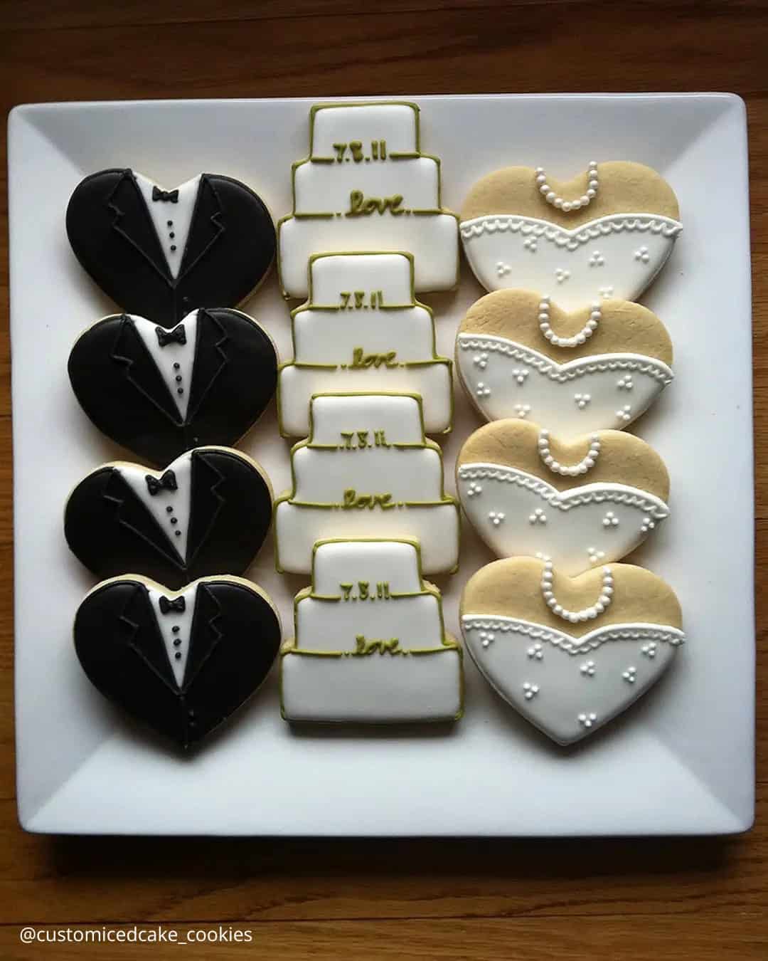Cute Rose Hearts Cookies