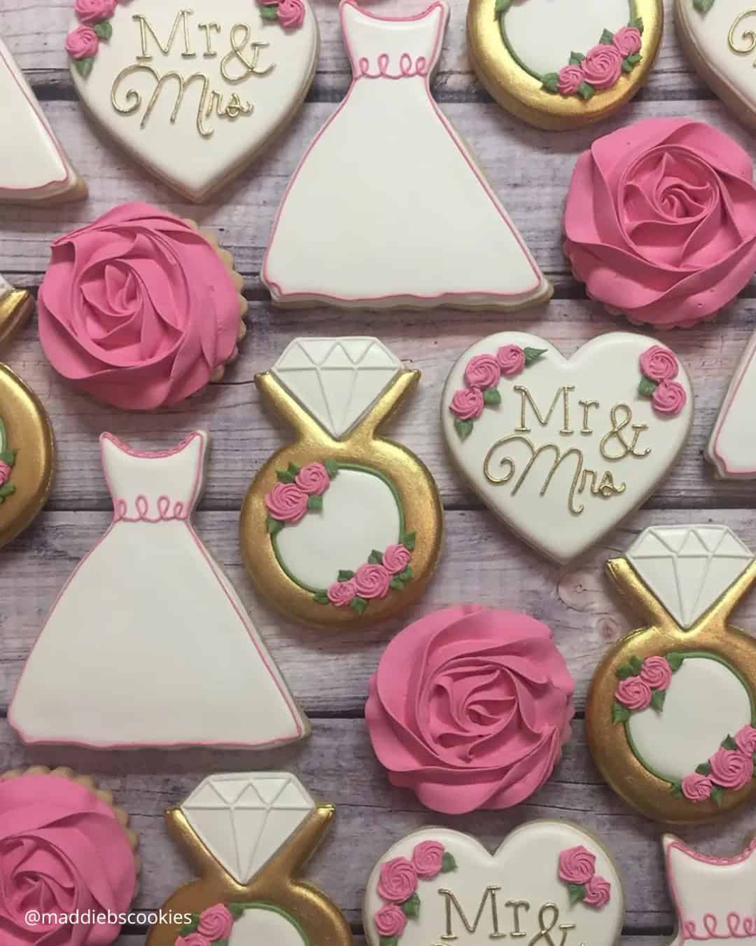 Cute Rose Hearts Cookies