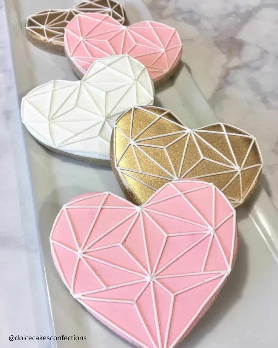 Cute Rose Hearts Cookies
