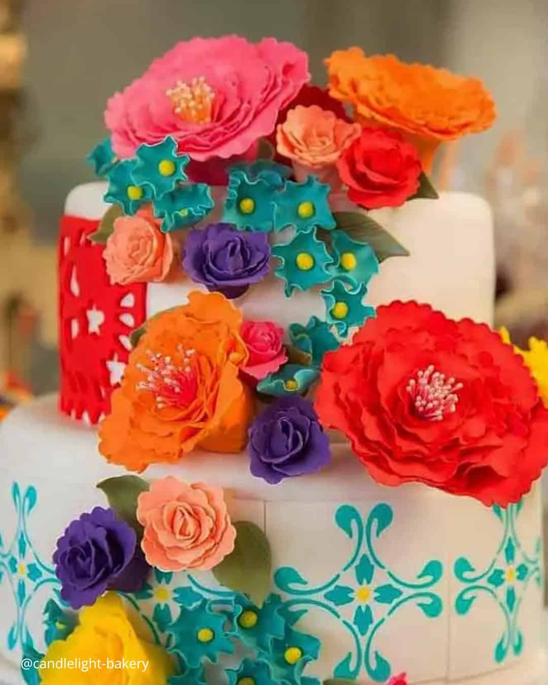 Traditional Hand-painted Mexican Wedding Cake Ideas