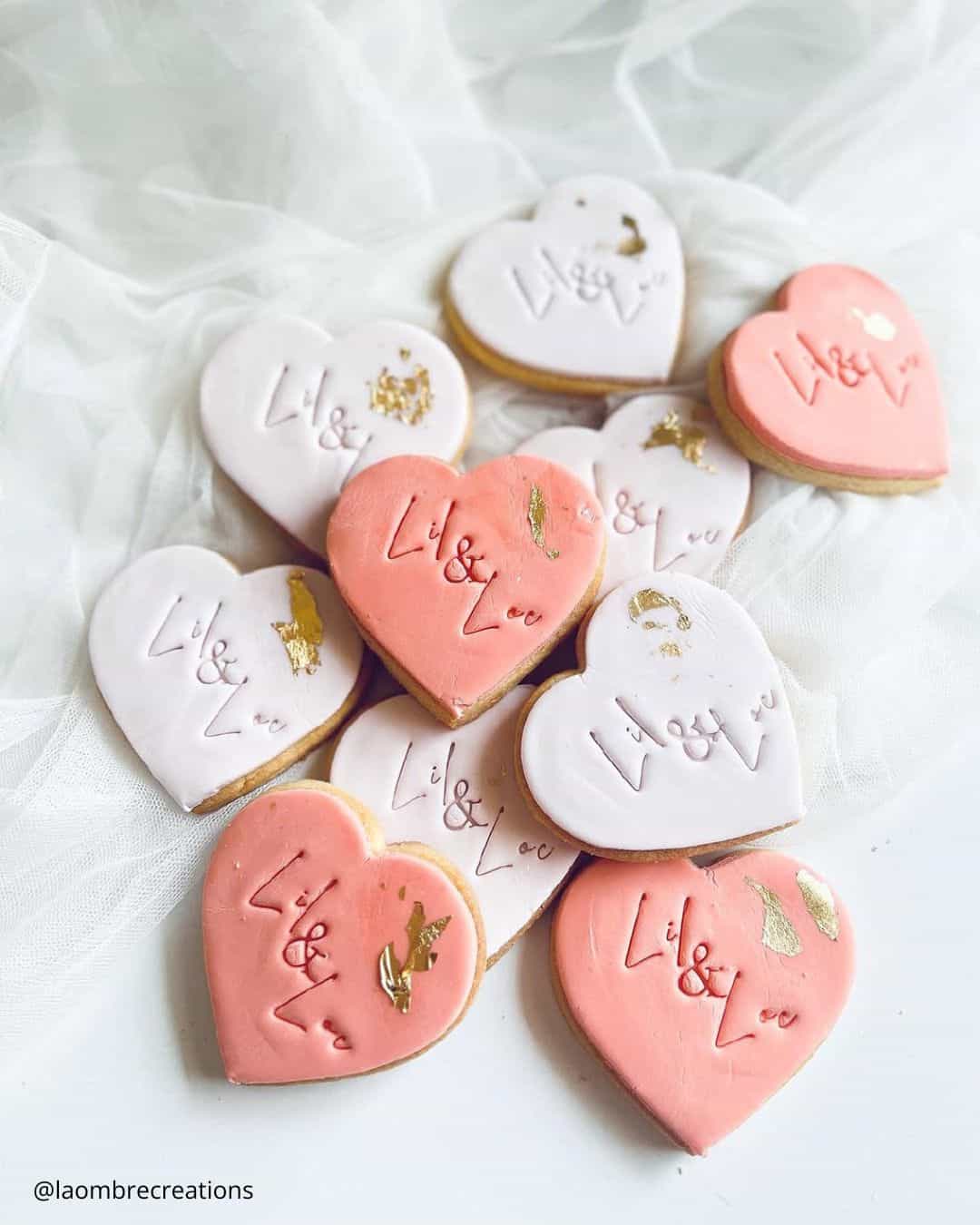 Cute Rose Hearts Cookies
