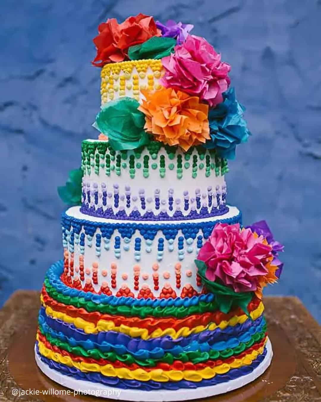 Traditional Hand-painted Mexican Wedding Cake Ideas
