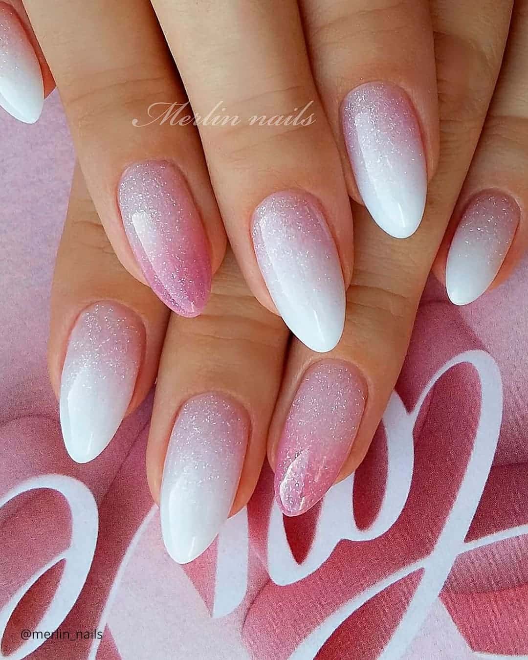 Ombre Wedding Nails Short