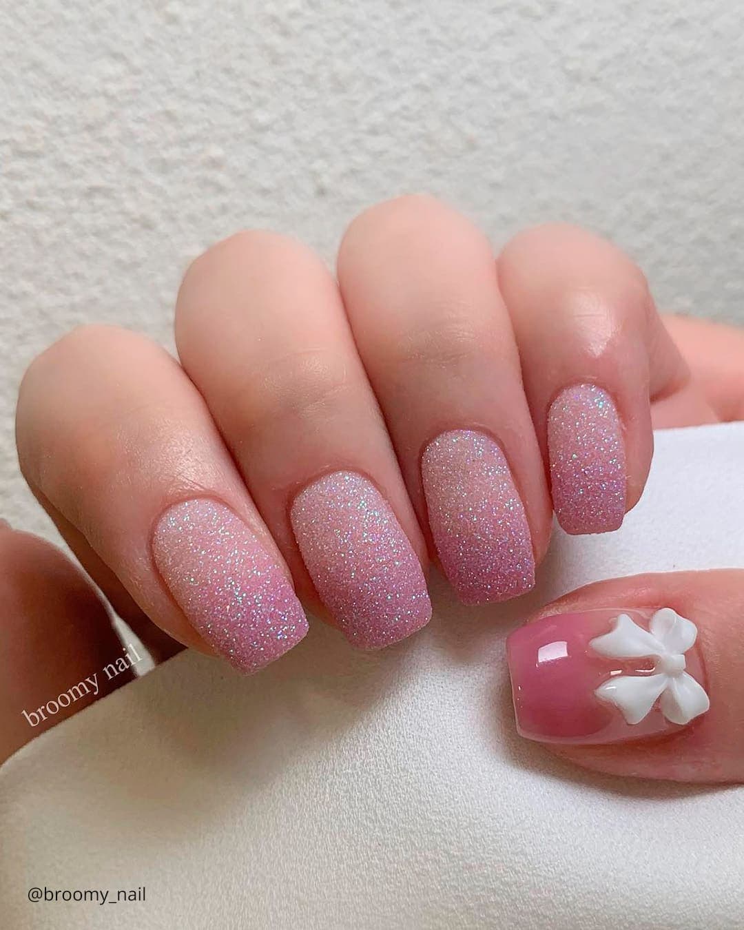 Ombre Wedding Nails With Glitter