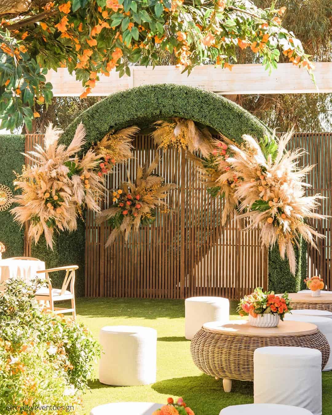 Backdrop Ideas With Pampas Grass