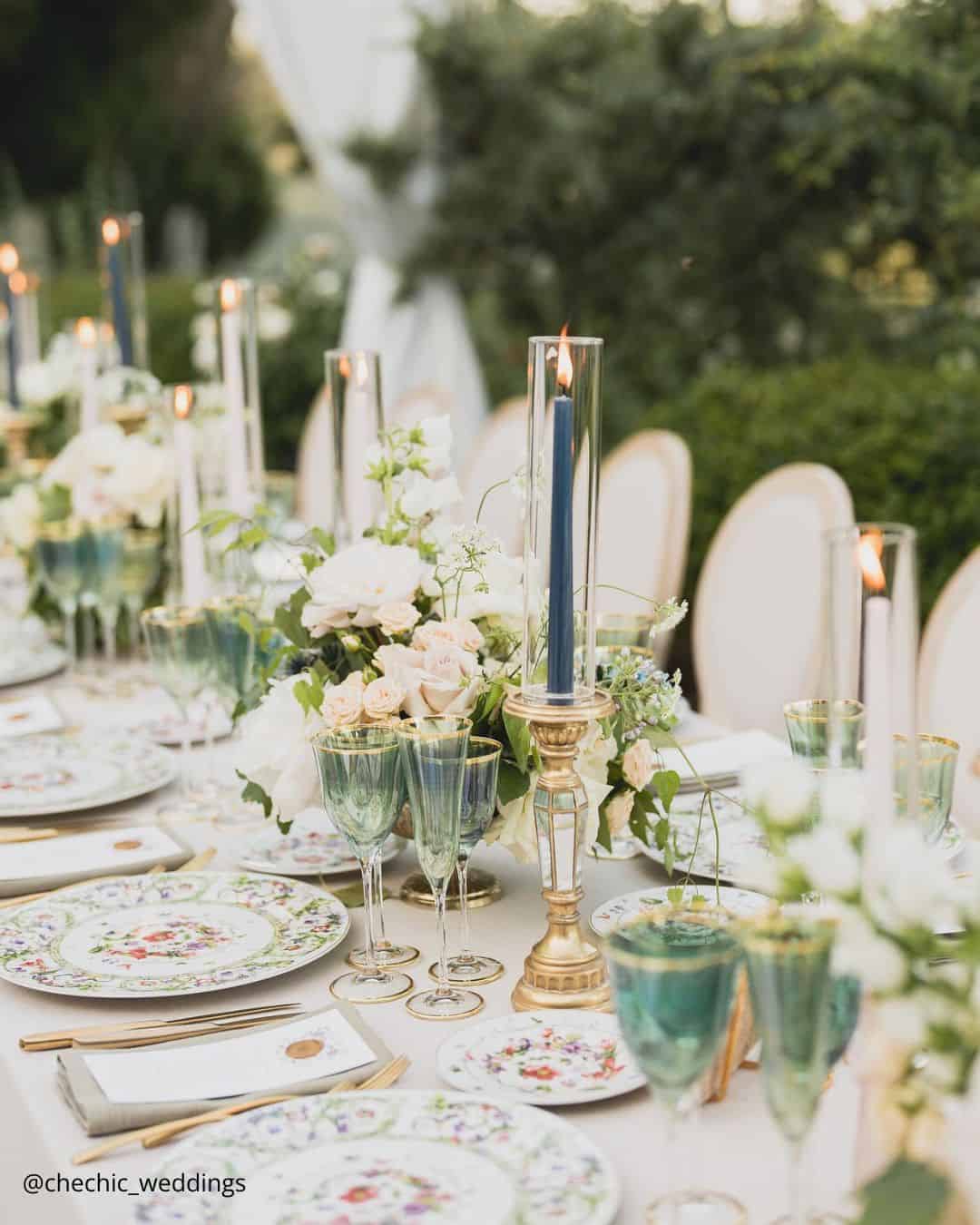 Wedding Candles Ideas with Greenery