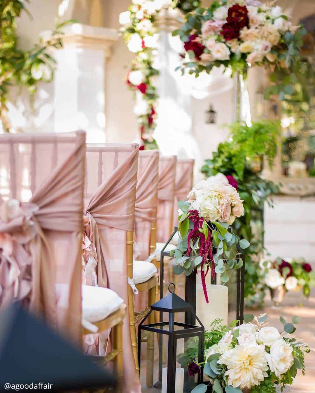 Rose Gold Wedding Seating Decor