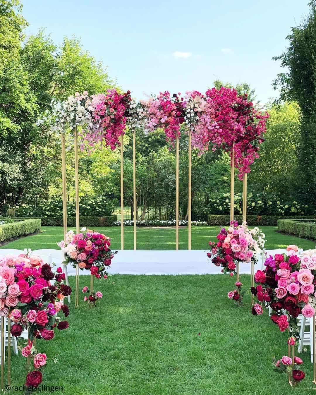 Rose Gold Wedding Aisle Decor Ideas