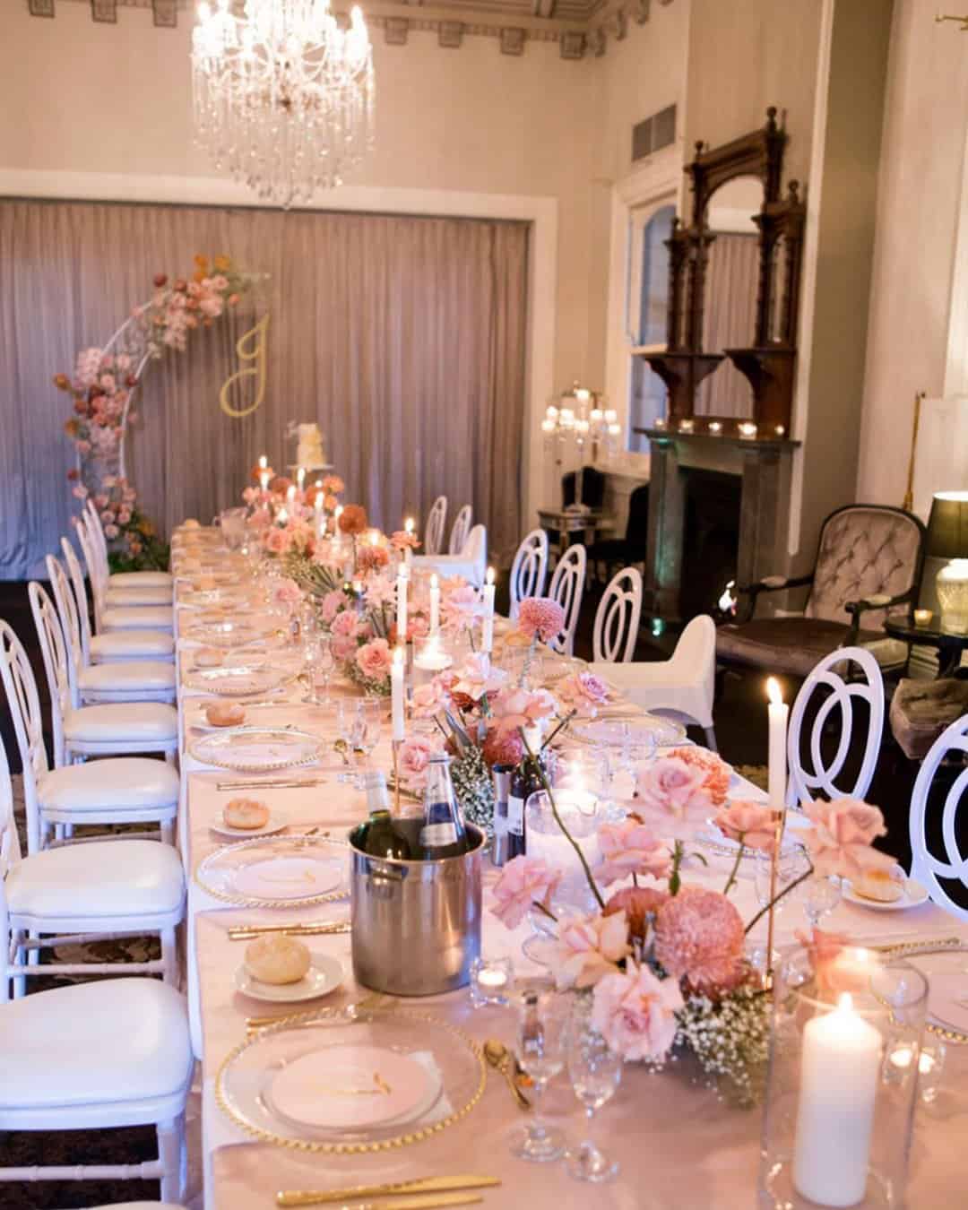 Rose Gold Chair Decorations
