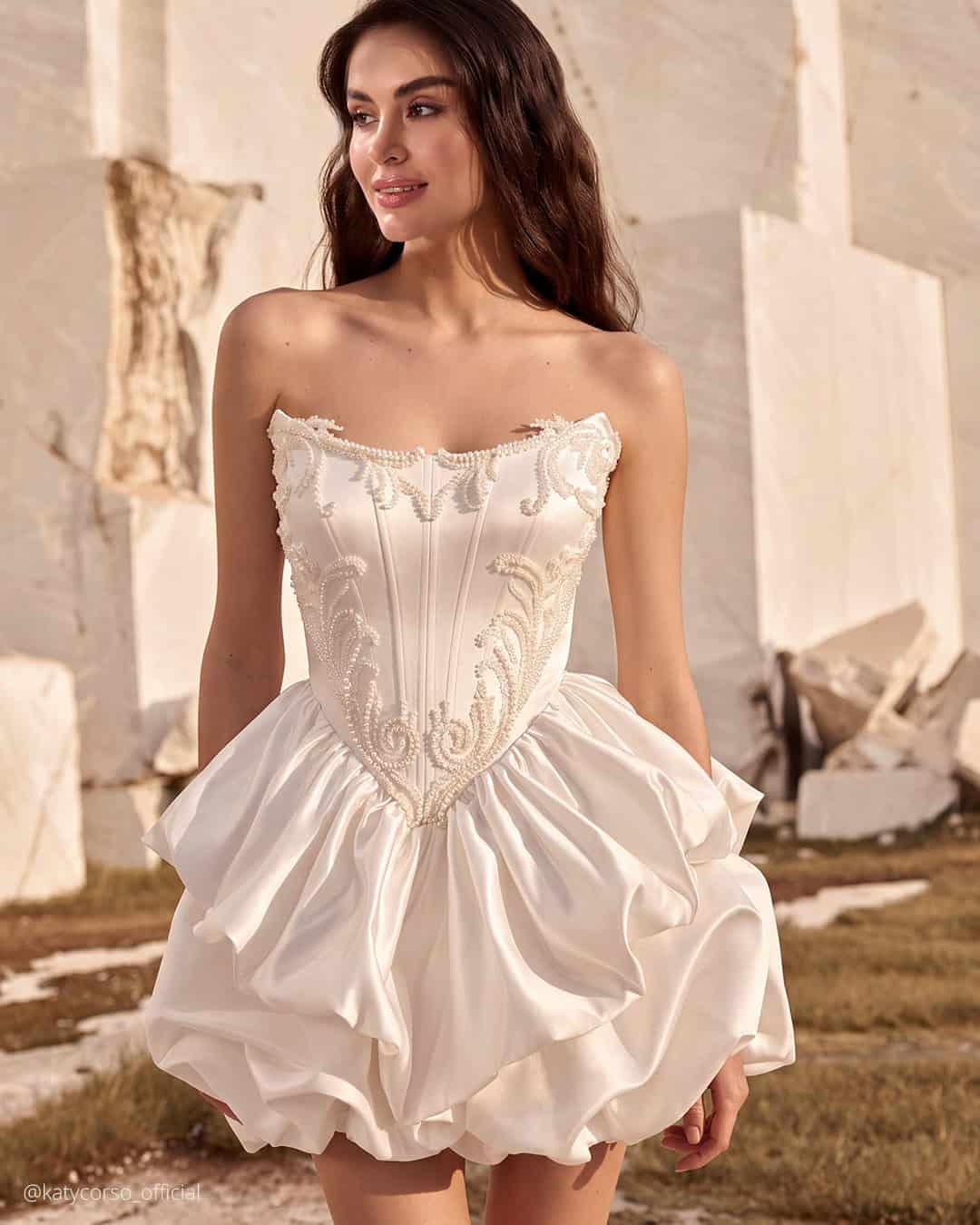 Bubble Hem Wedding Dresses