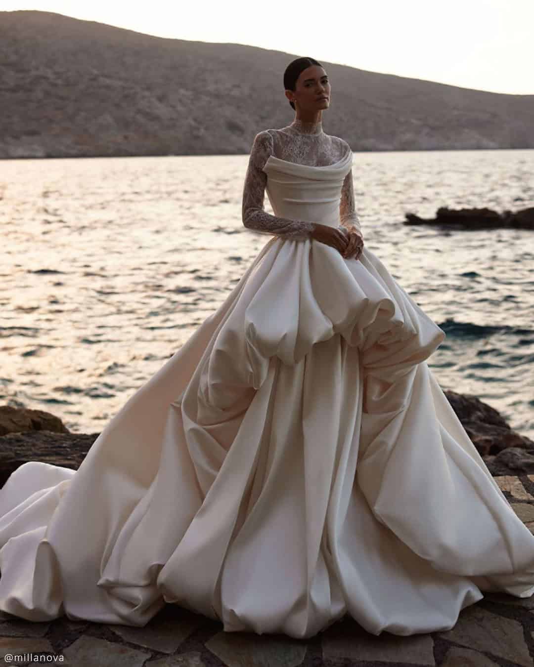 Bubble Hem Simple Wedding Dresses