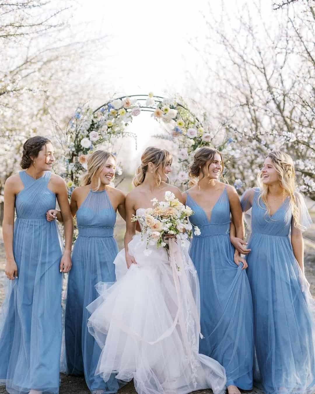 Slate Blue Bridesmaid Dresses