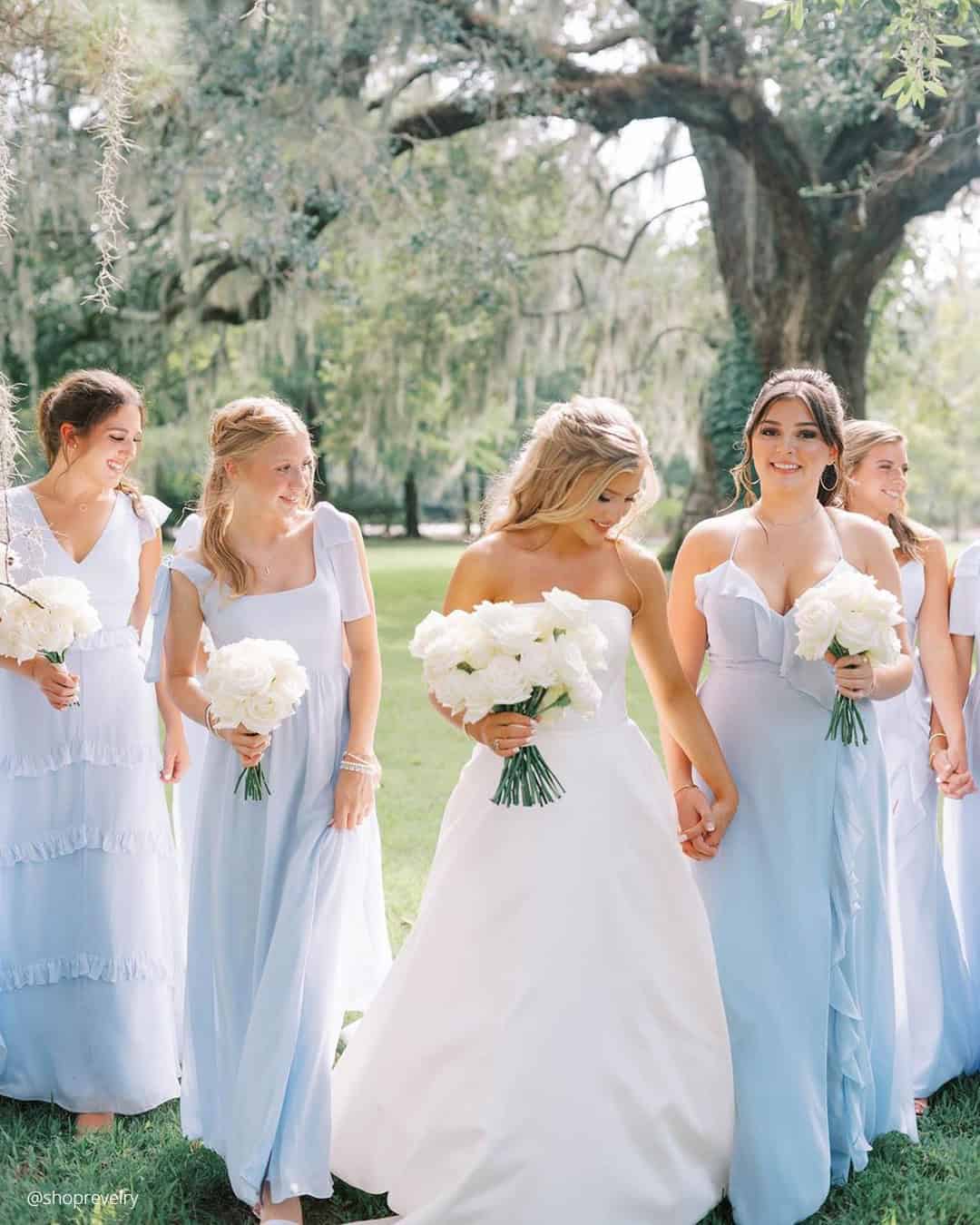 Pale Blue Bridesmaid Dresses