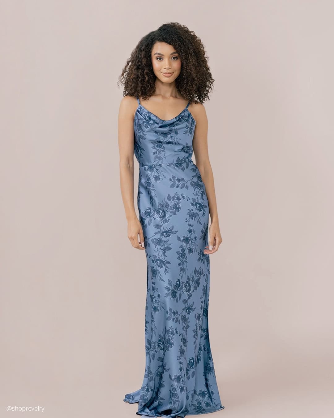 Blue Floral Bridesmaid Dresses