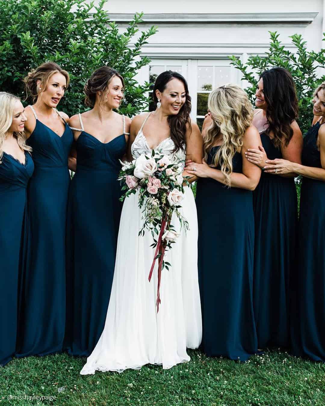 Navy Blue Bridesmaid Dresses