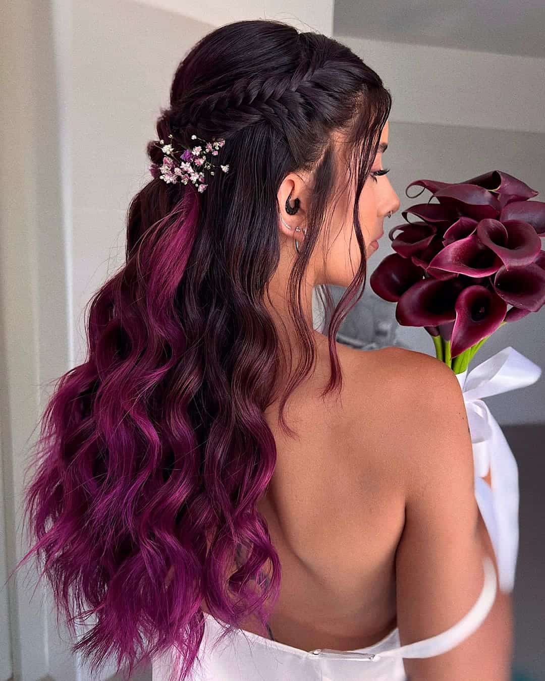 Wedding Bun Hairstyles With Flowers