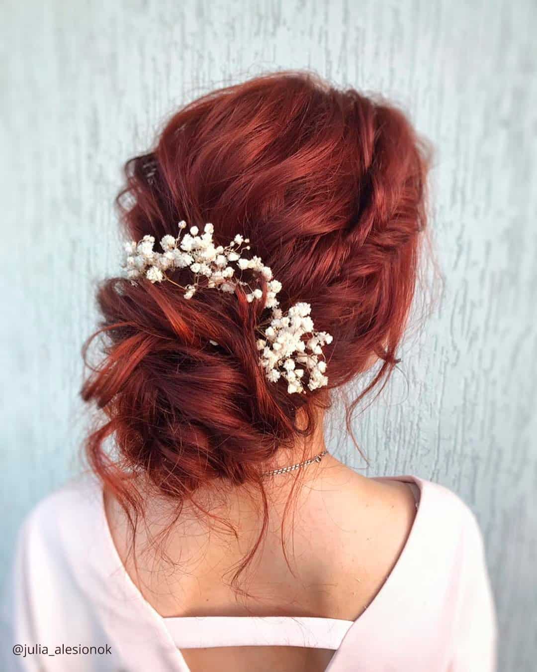 Half Up Half Down Hairstyles With Flowers