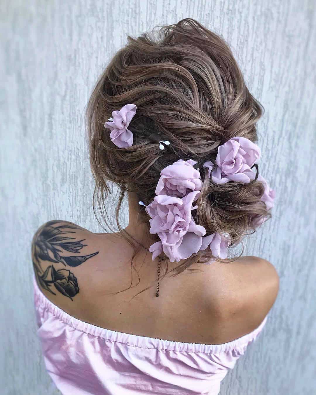 Half Up Half Down Hairstyles With Flowers